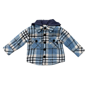 Blue Hooded Shacket