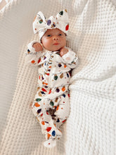 Load image into Gallery viewer, Christmas Lights Ruffle Footie
