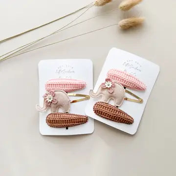 Elephant Crochet Clips