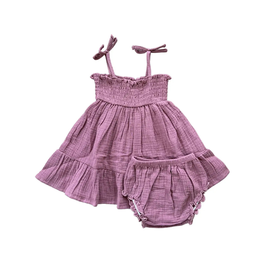 Dusty Mauve Tiered Dress