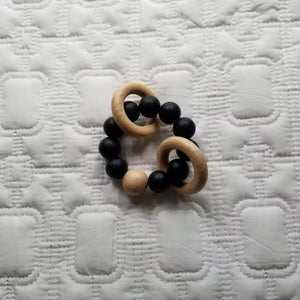 Silicone Beech Wood Bracelet Rattle Teether