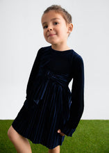 Load image into Gallery viewer, Girl Pleated Velvet Dress
