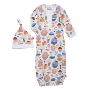 Baby Magnetic Gown & Hat Set