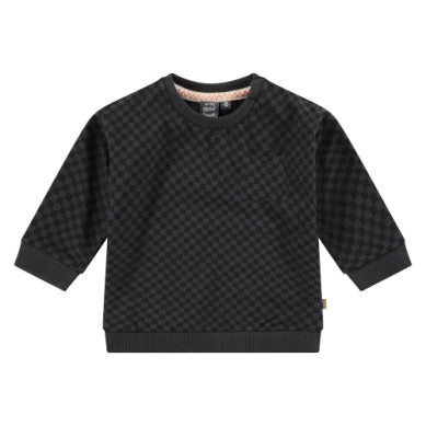 Baby Charcoal Checkered Sweatshirt