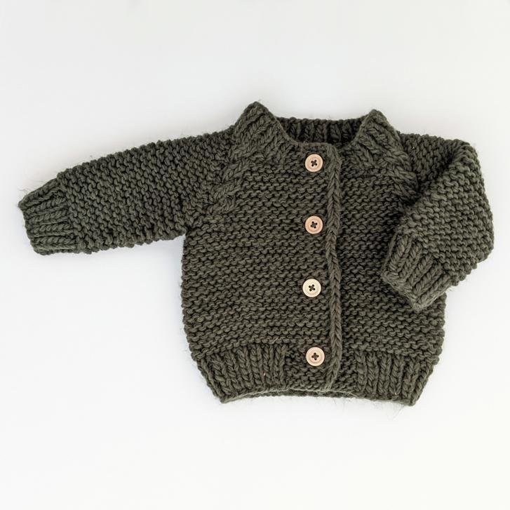 Garter Stitch Cardigan Sweater