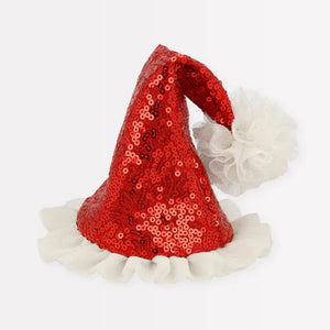 Sequin Santa Hat Clip