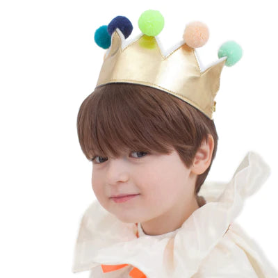 Gold Pom Pom Crown