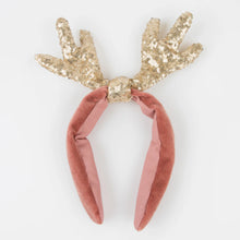 Load image into Gallery viewer, Sequin/Velvet Antler Headband
