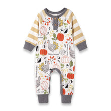 Load image into Gallery viewer, Thanksgiving Turkey Henley Romper
