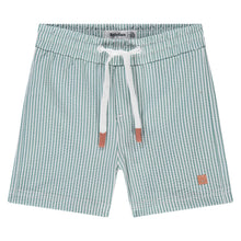 Load image into Gallery viewer, Teal Striped Swim Shorts
