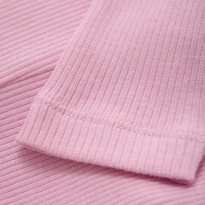 Pink Ribbed Leggings