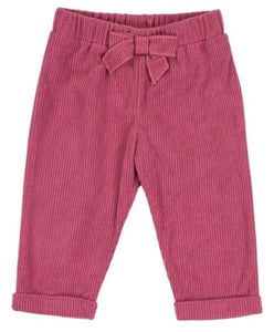 Magenta Corduroy Pants w/ Bow