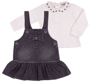 Black Overall Dress Set