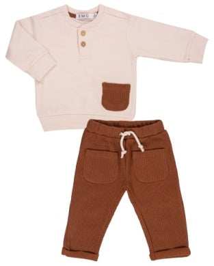 Brown Pocket Outfit Set