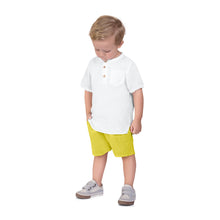 Load image into Gallery viewer, Boys Woven White / Green Set
