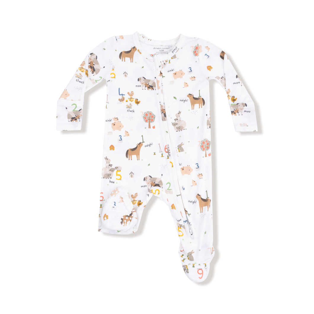 Farm Sounds - 2 Way Zipper Footie