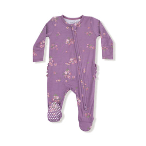 Woodsorrel - 2 Way Zipper Ruffle Back Footie