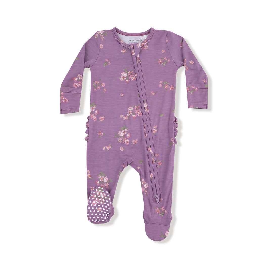 Woodsorrel - 2 Way Zipper Ruffle Back Footie