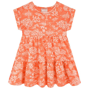 Bright Orange Floral Dress