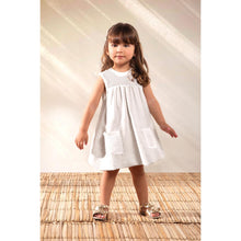 Load image into Gallery viewer, Girls Beige Woven Dress

