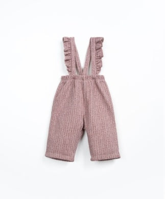 Patterned Ruffle Overalls
