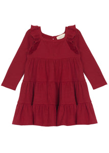 Berry & Olive Wreath Waffled Knit Dress