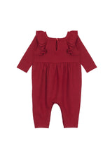 Load image into Gallery viewer, Berry &amp; Olive Wreath Waffled Knit Romper
