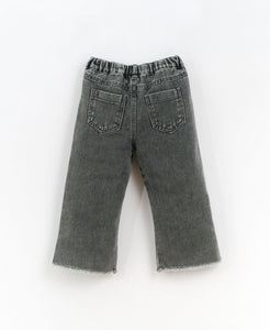 Frayed Hem Denim Pant