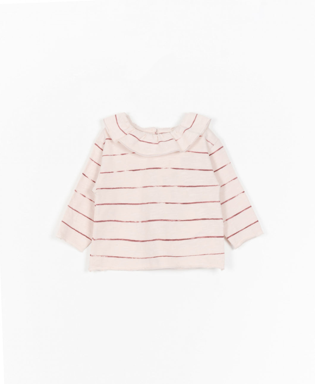 Striped Long Sleeve with Ruffle Collar