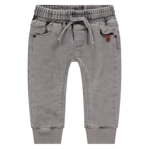 Grey Drawstring Denim Jogger