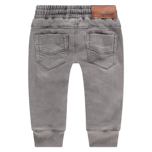 Grey Drawstring Denim Jogger