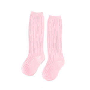 Shades of Pink Cable Knit Socks