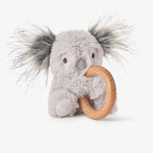Load image into Gallery viewer, Plush Wooden Ring Rattle
