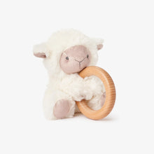 Load image into Gallery viewer, Plush Wooden Ring Rattle
