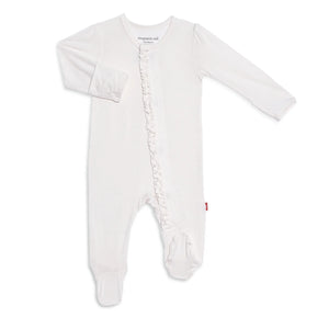 Solid Color Ruffle Footie
