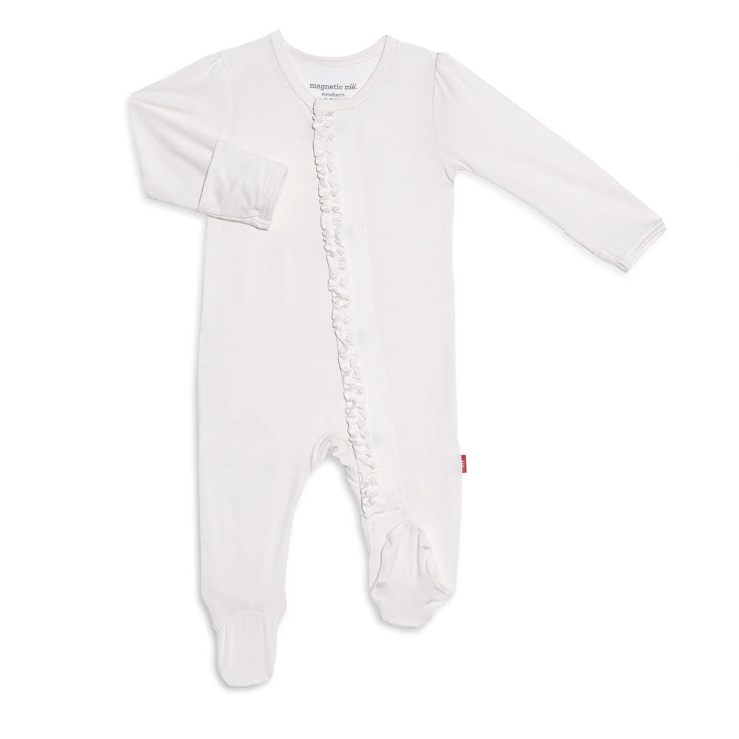 Solid Color Ruffle Footie