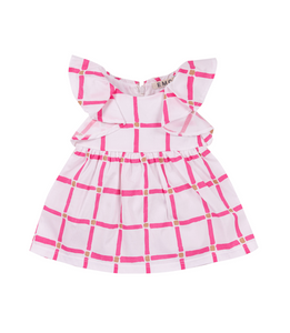 Pink & Gold Print Dress