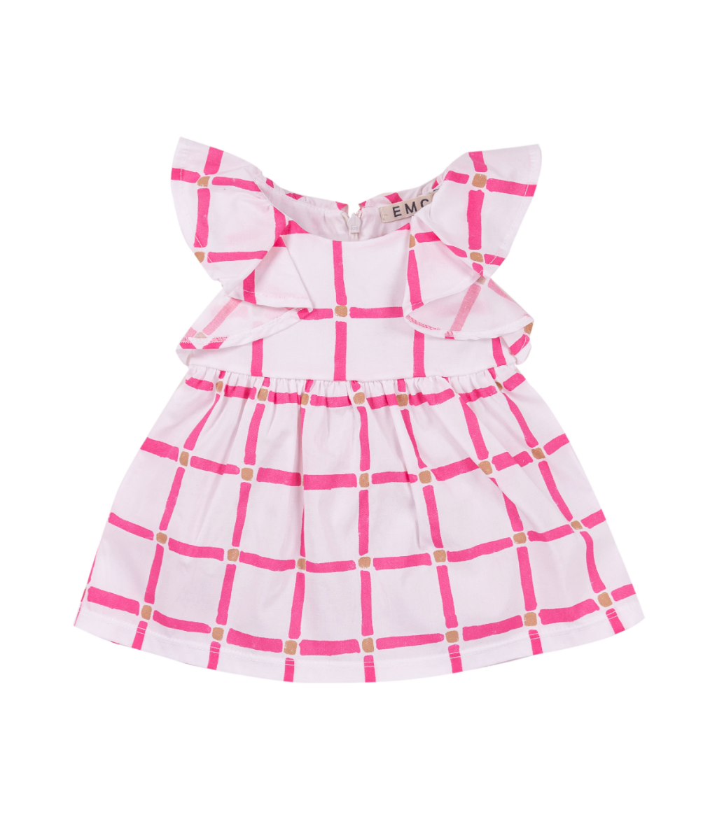 Pink & Gold Print Dress