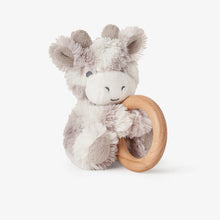 Load image into Gallery viewer, Plush Wooden Ring Rattle
