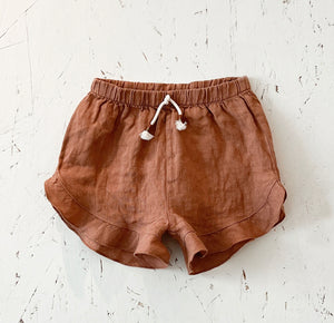 Ruffle Linen Shorts
