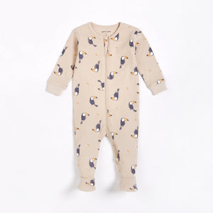 Toucan Print Double Zip Footie