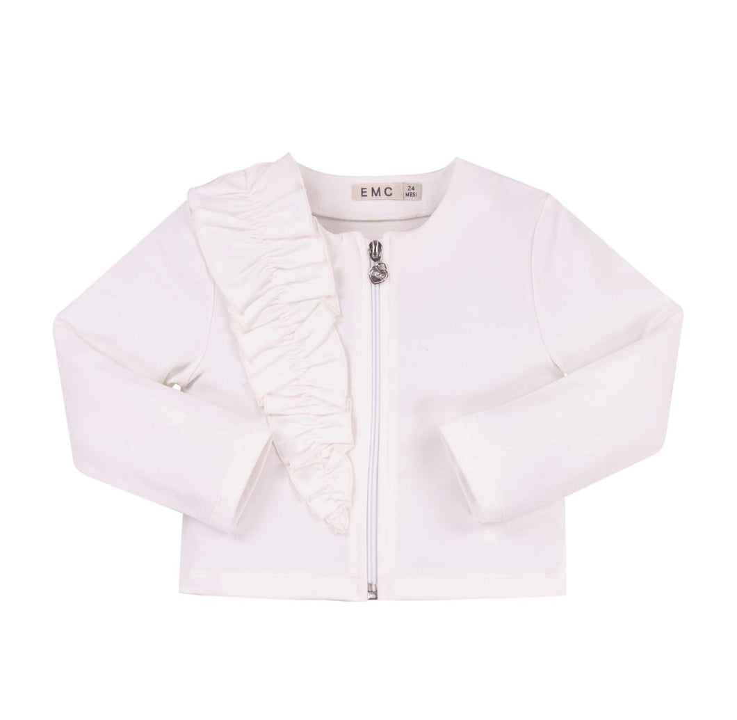Ruffle Stretch Zip Jacket