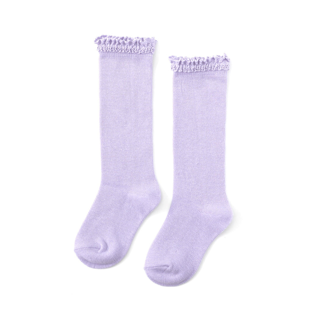 Pastel Lace Top Knee High Socks