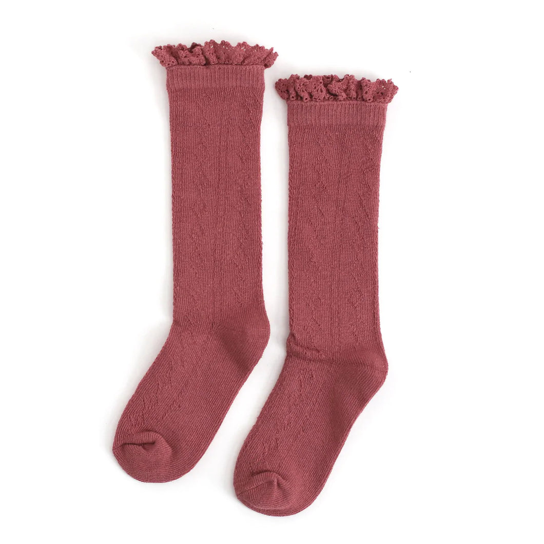 Fall Fancy Lace Knee High Sock